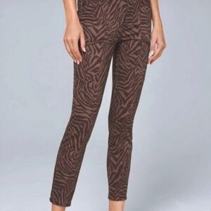 WHBM skinny crop jeans brown zebra print